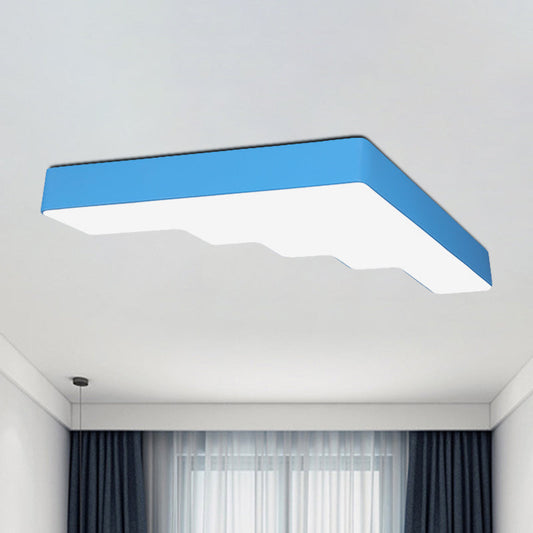 Plafonnier LED en acrylique pour enfants en bleu/rose/jaune avec motif échelle