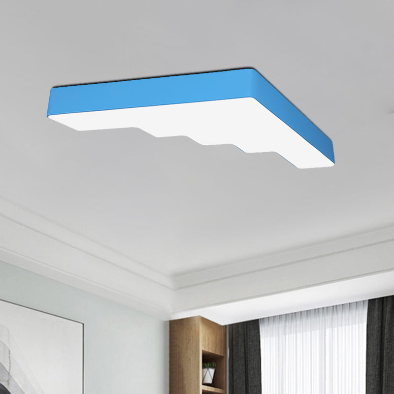 Kid's LED Acrylic Flush Mount Ceiling Lamp in Blue/Pink/Yellow with Ladder Design