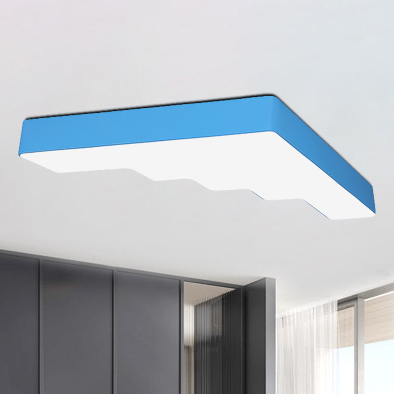 Kid's LED Acrylic Flush Mount Ceiling Lamp in Blue/Pink/Yellow with Ladder Design