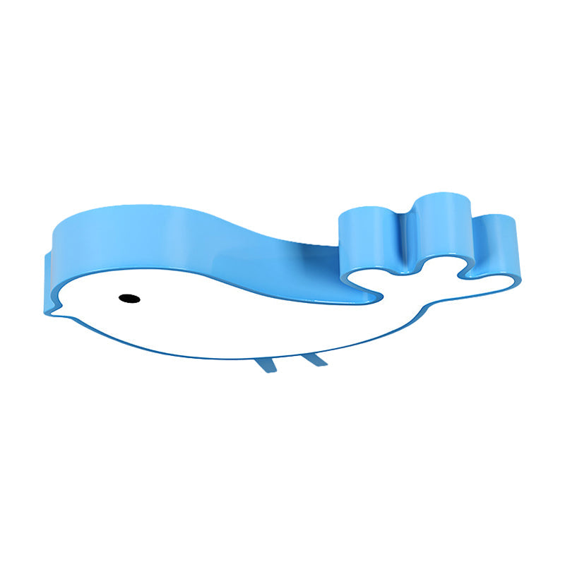 LED Bird-Like Flush Light Fixture with Acrylic Shade - Cartoon Style, Blue/Pink/Yellow Finish