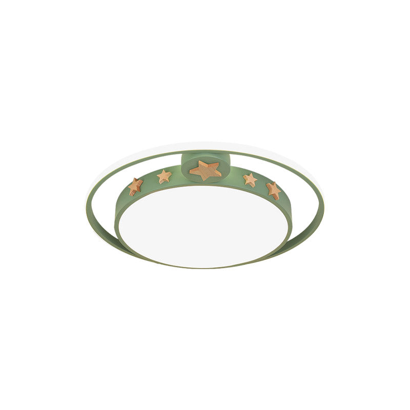Round Flush Mounted Acrylic LED Ceiling Lamp in Pink/White/Gray – Perfect for Bedroom Lighting
