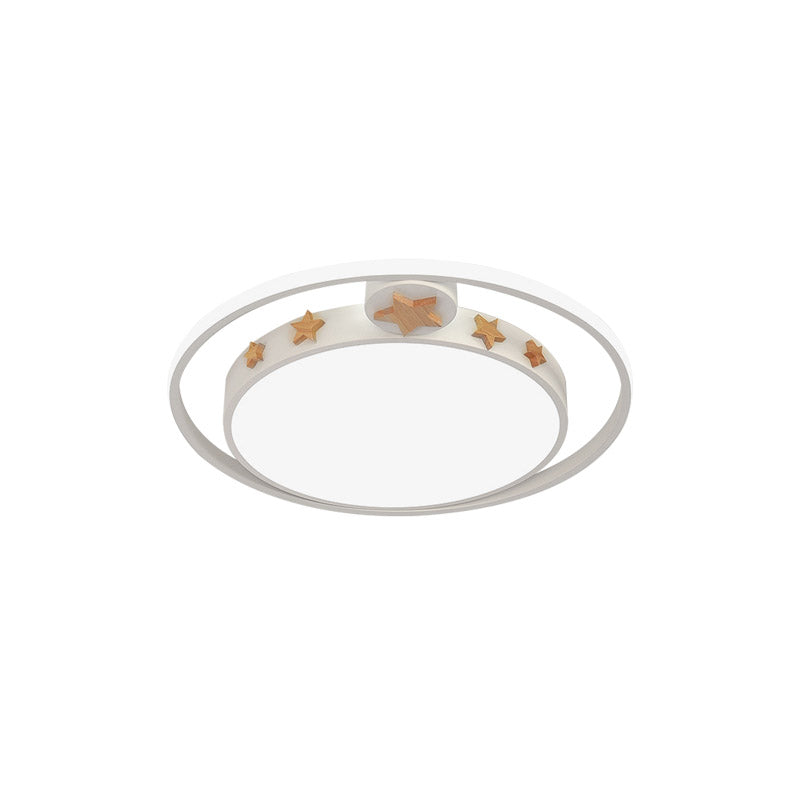 Round Flush Mounted Acrylic LED Ceiling Lamp in Pink/White/Gray – Perfect for Bedroom Lighting
