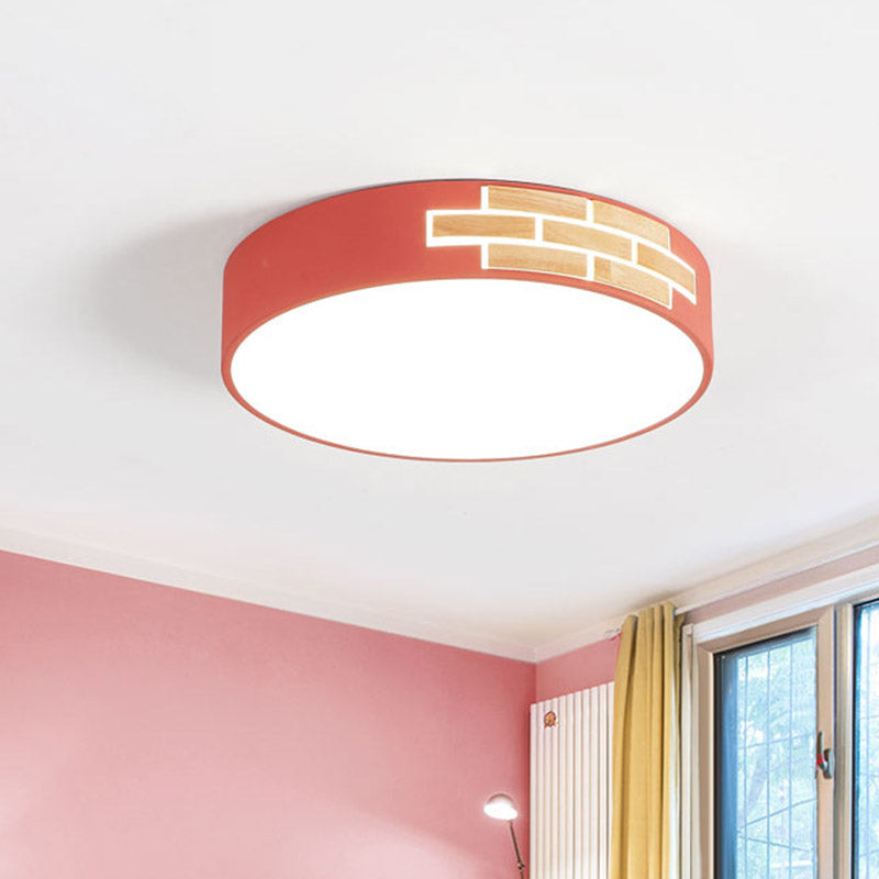 Minimalist Acrylic LED Flush Mount Lamp for Living Room- Gray/White/Pink