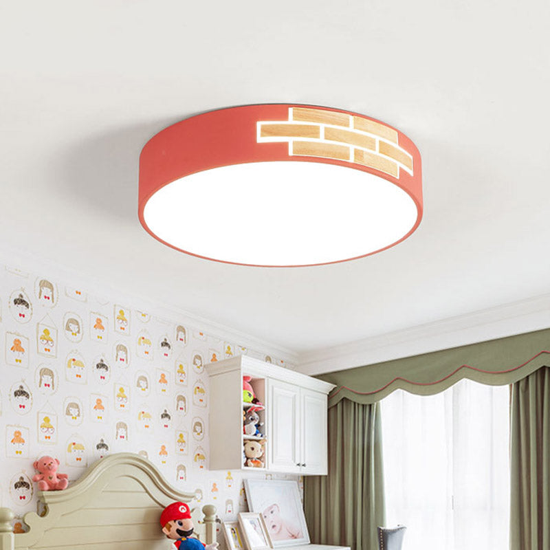 Minimalist Acrylic LED Flush Mount Lamp for Living Room- Gray/White/Pink