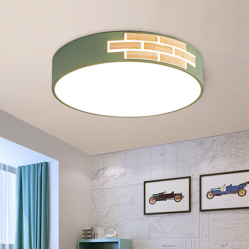 Minimalist Acrylic LED Flush Mount Lamp for Living Room- Gray/White/Pink