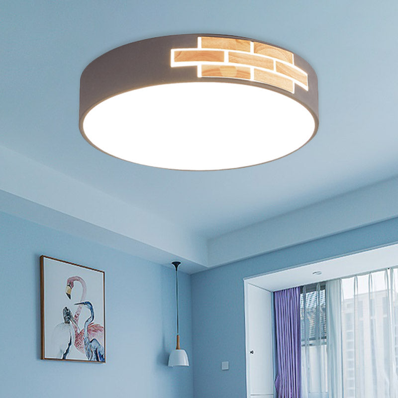Minimalist Acrylic LED Flush Mount Lamp for Living Room- Gray/White/Pink