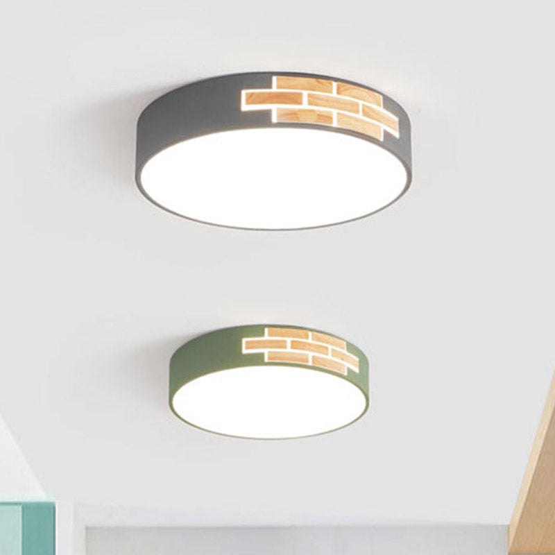 Minimalist Acrylic LED Flush Mount Lamp for Living Room- Gray/White/Pink