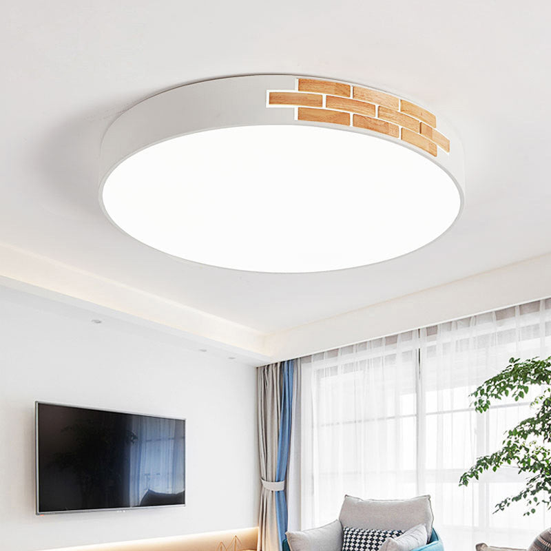 Minimalist Acrylic Led Flush Mount Lamp For Living Room- Gray/White/Pink White