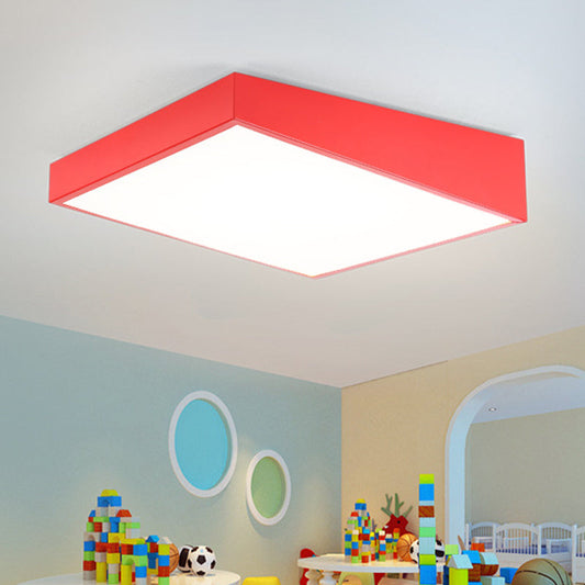 Plafonnier LED carré coloré à encastrer pour jardin d'enfants