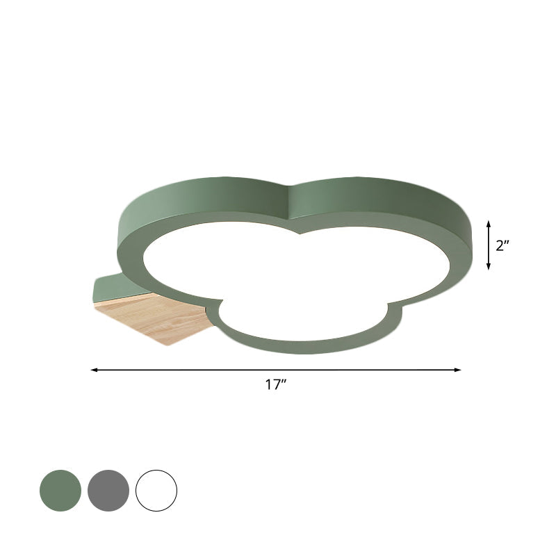 Modern Led Close To Ceiling Light With Acrylic Shade Gray/White/Green Tree Flush Mount Lamp