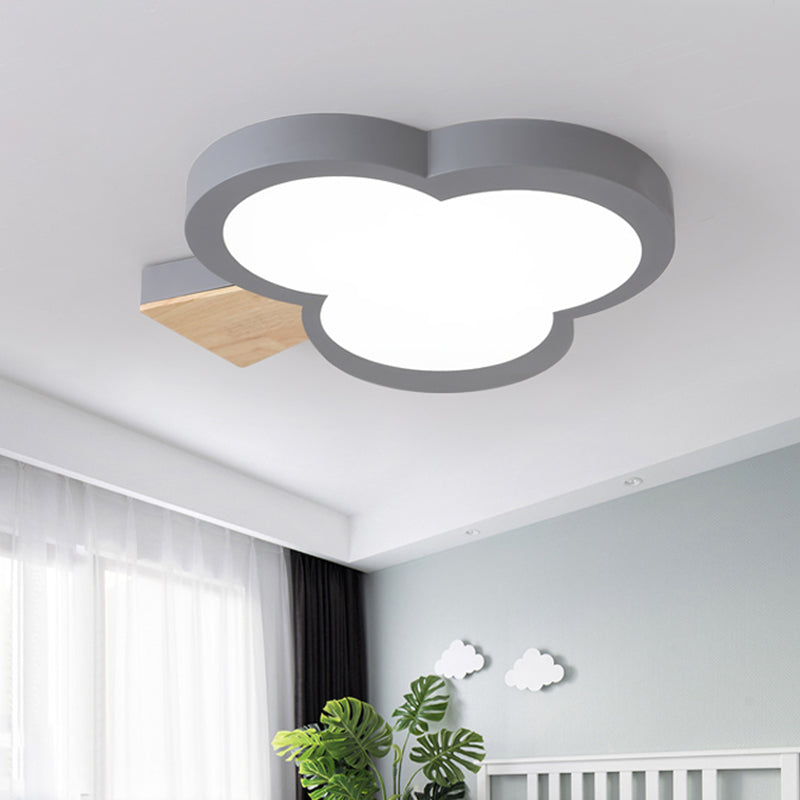 Modern Led Close To Ceiling Light With Acrylic Shade Gray/White/Green Tree Flush Mount Lamp Grey
