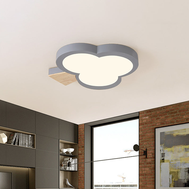 Modern Led Close To Ceiling Light With Acrylic Shade Gray/White/Green Tree Flush Mount Lamp