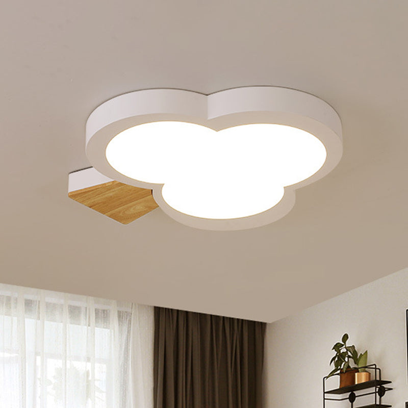 Modern LED Close to Ceiling Light with Acrylic Shade – Gray/White/Green Tree Flush Mount Lamp