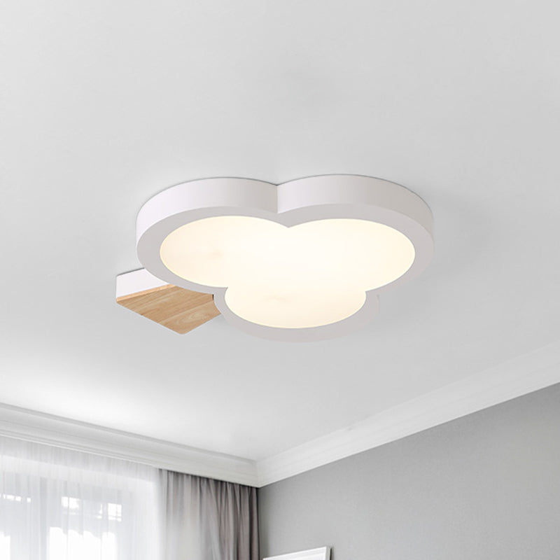 Modern LED Close to Ceiling Light with Acrylic Shade – Gray/White/Green Tree Flush Mount Lamp