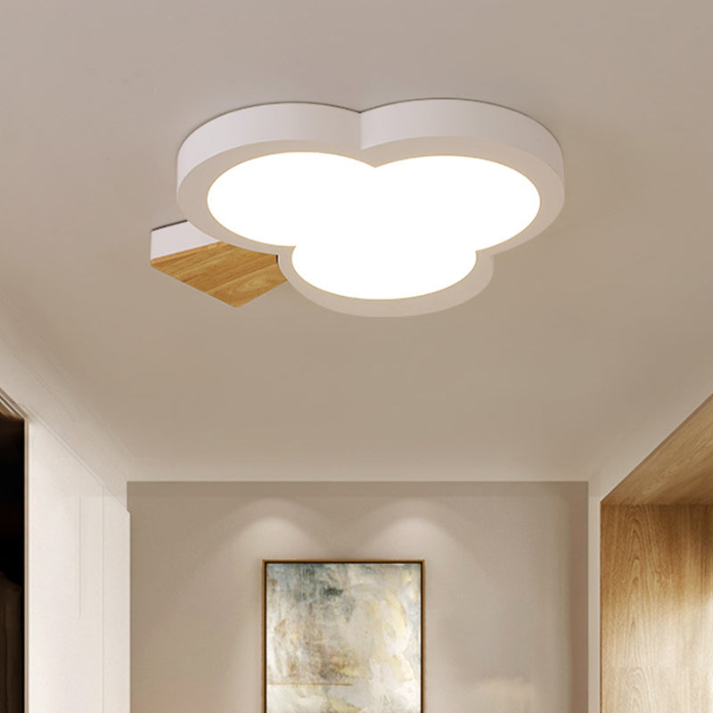 Modern Led Close To Ceiling Light With Acrylic Shade Gray/White/Green Tree Flush Mount Lamp