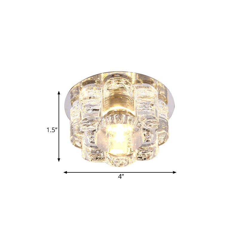 LED Blossom Flush Mount Clear K9 Crystal Ceiling Lamp for Living Room in Multi Color