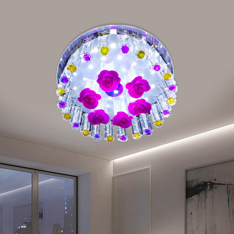Modern Flush Mount LED Spotlight Crystal Ceiling Lamp - Simple Blossom Design
