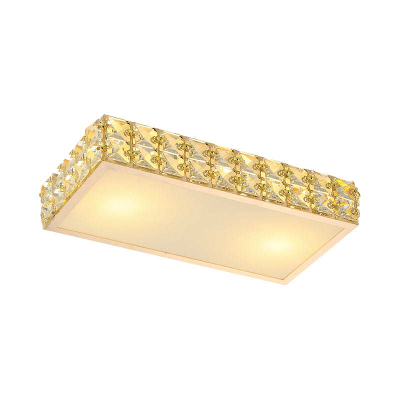 Modern Crystal White/Gold LED Flush Ceiling Light for Corridors - Simplicity Style