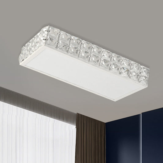 Modern Crystal White/Gold LED Flush Ceiling Light for Corridors - Simplicity Style