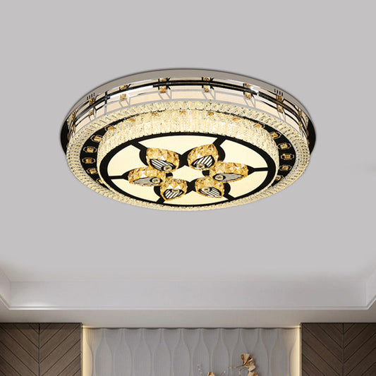 Modern Crystal LED Chrome Flush Mount Ceiling Light - Star Living Room