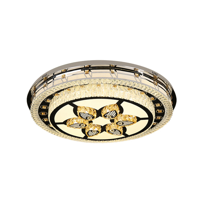 Modern Crystal LED Chrome Flush Mount Ceiling Light - Star Living Room