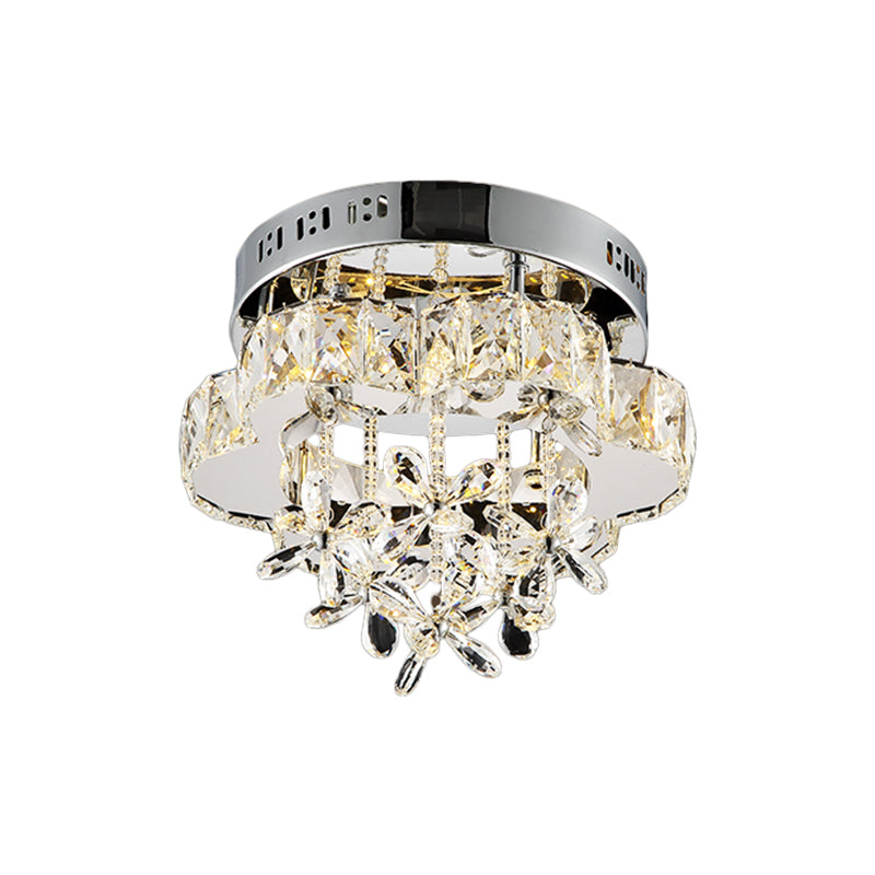 Plafonnier LED à facettes en cristal transparent pour couloir - Plafonnier élégant