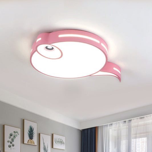 Modern Tadpole Ceiling Light - Acrylic LED Flush Mount in Gray/Blue/Pink