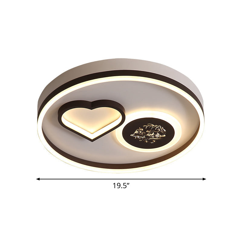 Modern Acrylic LED Flushmount Ceiling Light - Heart Shape Design in Warm/White Light