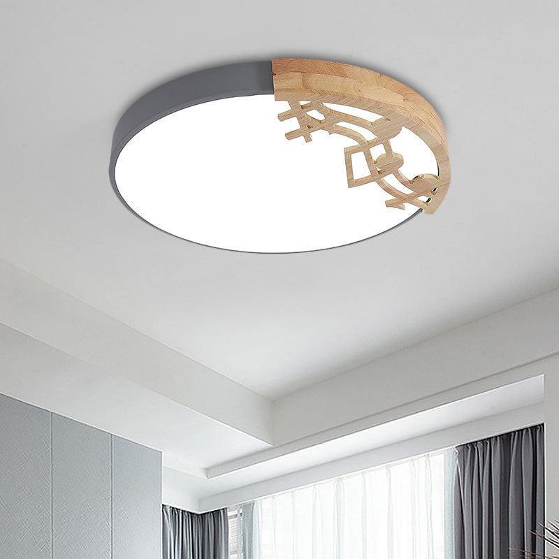 Modern LED Ceiling Lamp with Acrylic Shade: Green/White/Gray Round Flush Light for Bedroom