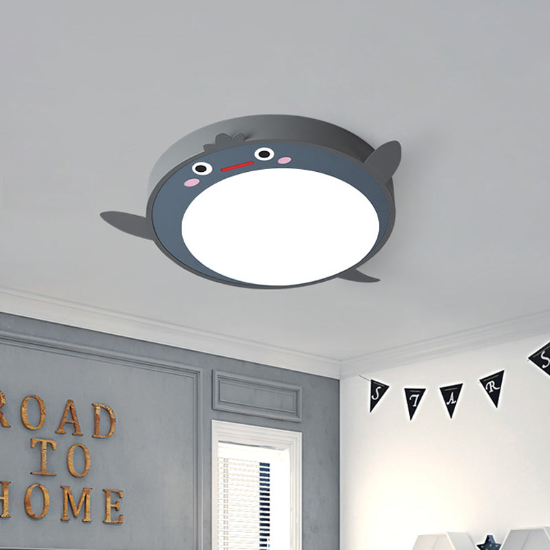 Gray Cartoon Animals Acrylic Flush Light: LED Close to Ceiling Fixture for Bedroom