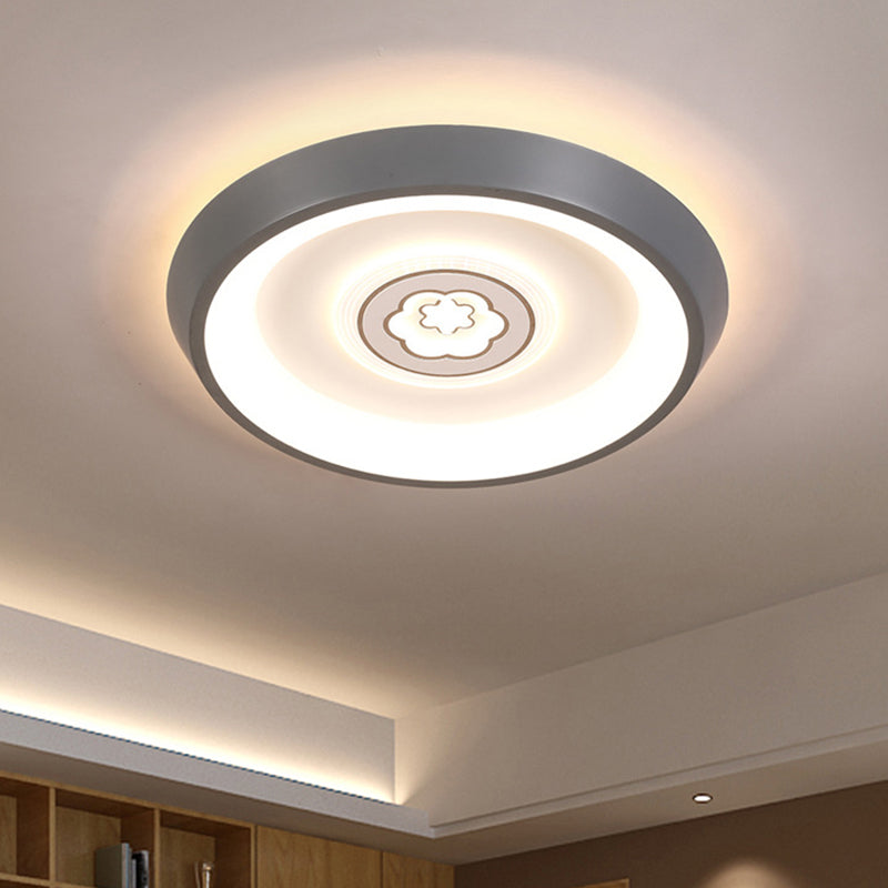 Ultrathin Ceiling Flush Light for Kids Bedroom - Acrylic LED Lamp in White with Cute Cartoon Design (Flower/Moon/Fish)
