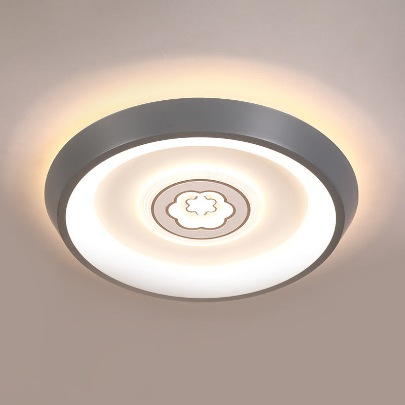 Ultrathin Ceiling Flush Light for Kids Bedroom - Acrylic LED Lamp in White with Cute Cartoon Design (Flower/Moon/Fish)