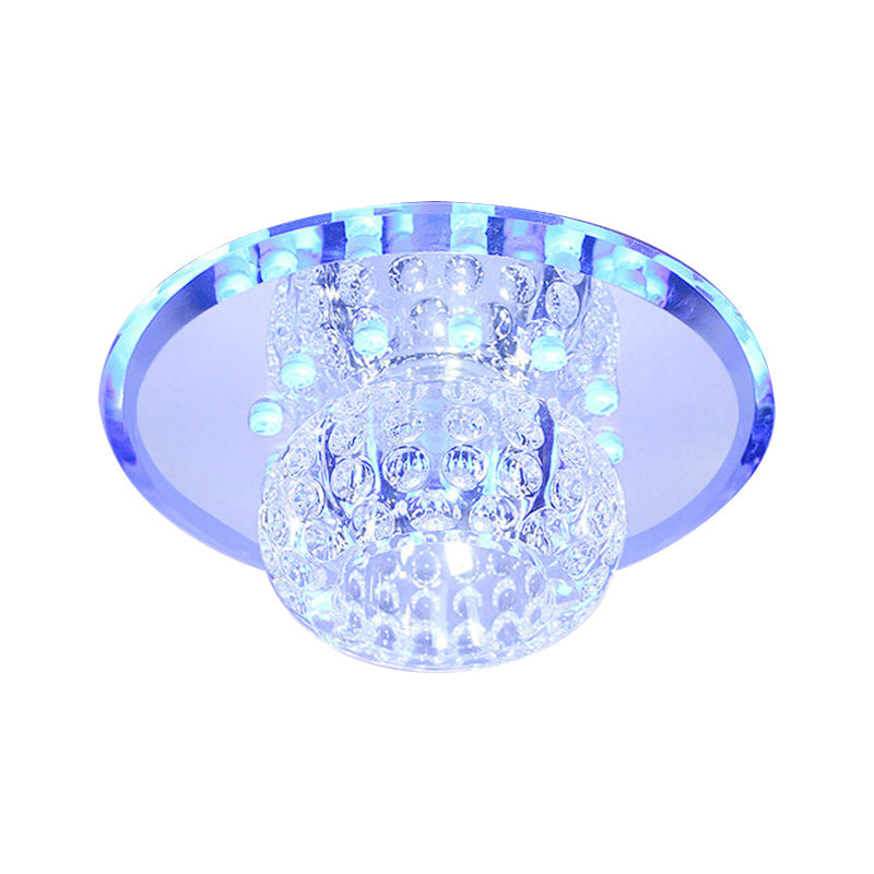 Minimalist Oval Clear Crystal LED Ceiling Light for Hallway