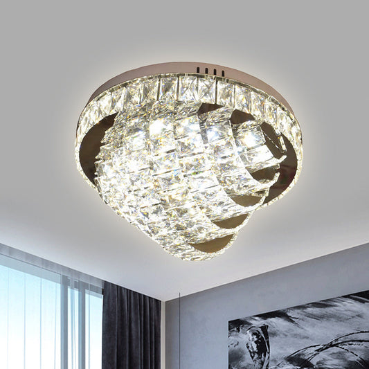 LED Flushmount Crystal Ceiling Lamp - 18"/22" - Simple Style - Chrome Finish