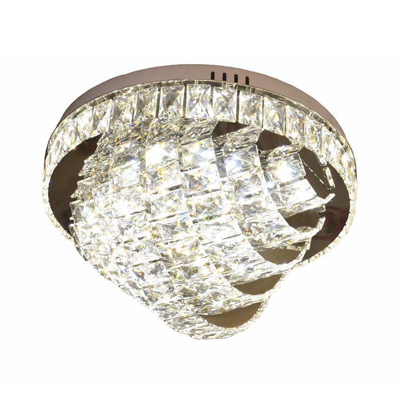 LED Flushmount Crystal Ceiling Lamp - 18"/22" - Simple Style - Chrome Finish
