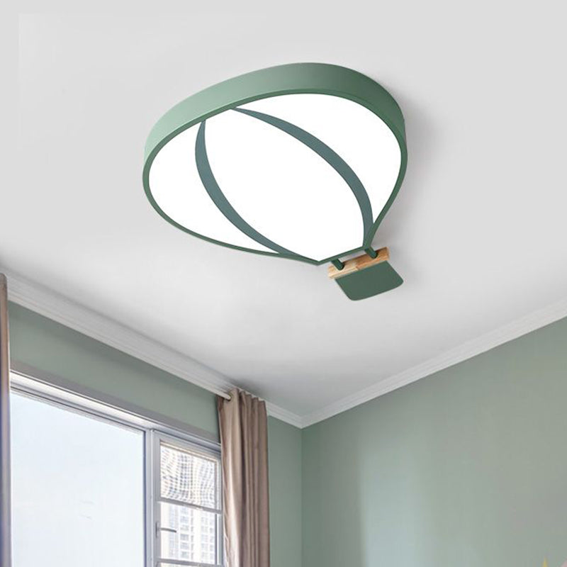 Nordic LED Acrylic Hot Air Balloon Flush Light for Child Bedroom in 3 Stylish Colors