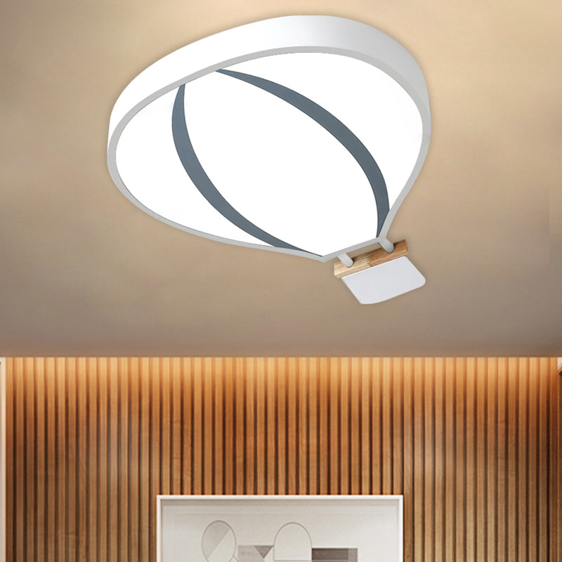 Nordic LED Acrylic Hot Air Balloon Flush Light for Child Bedroom in 3 Stylish Colors