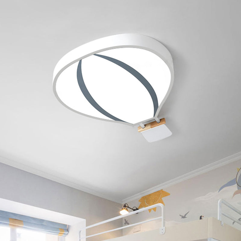 Nordic LED Acrylic Hot Air Balloon Flush Light for Child Bedroom in 3 Stylish Colors