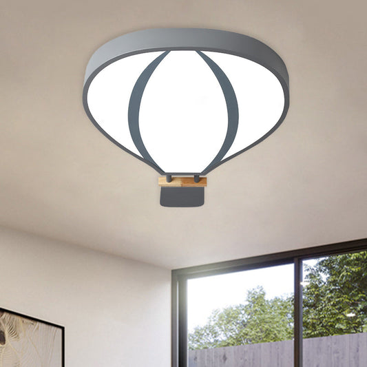 Nordic LED Acrylic Hot Air Balloon Flush Light for Child Bedroom in 3 Stylish Colors