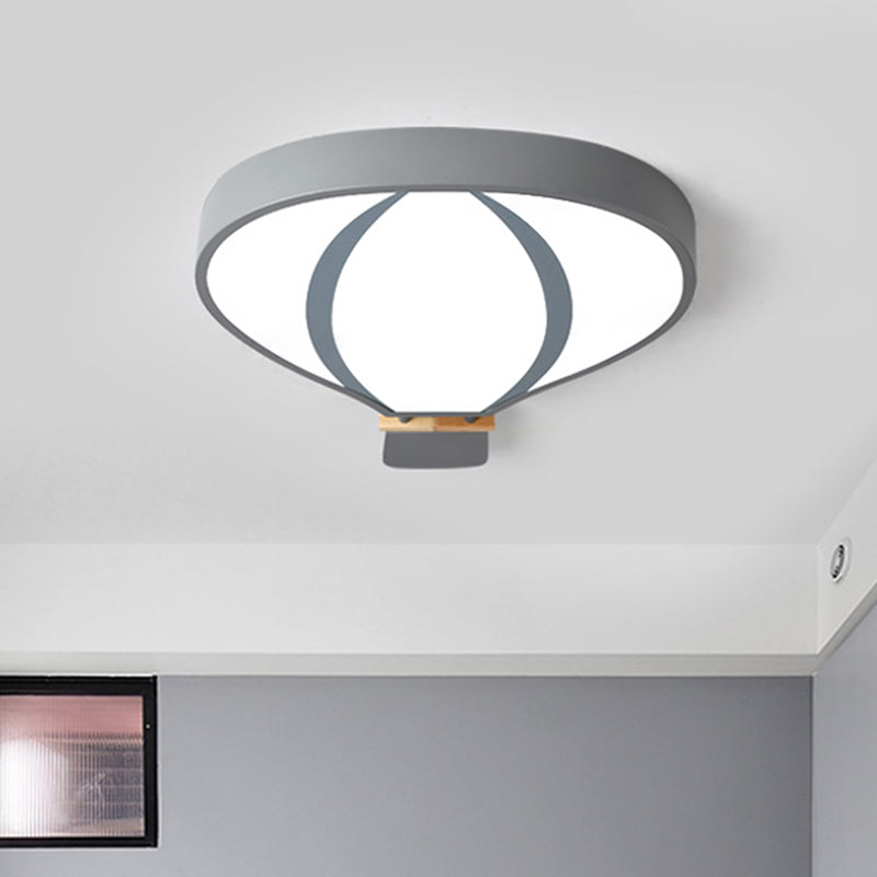 Nordic LED Acrylic Hot Air Balloon Flush Light for Child Bedroom in 3 Stylish Colors
