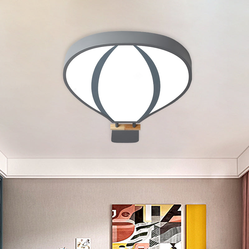 Nordic LED Acrylic Hot Air Balloon Flush Light for Child Bedroom in 3 Stylish Colors