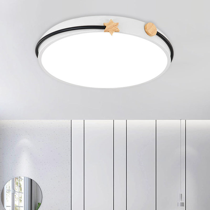 Modern Acrylic LED Ceiling Flush Lamp with Nordic Design in White/Green/Blue Shade for Living Room