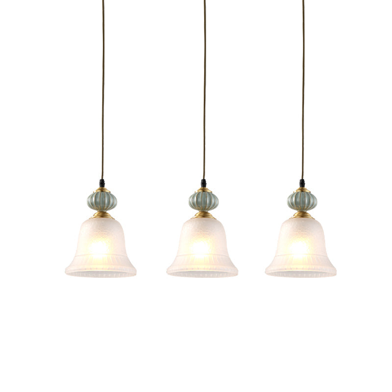 Vintage White Glass Cluster Pendant Light With Ceramic Cap For Dining Room Décor