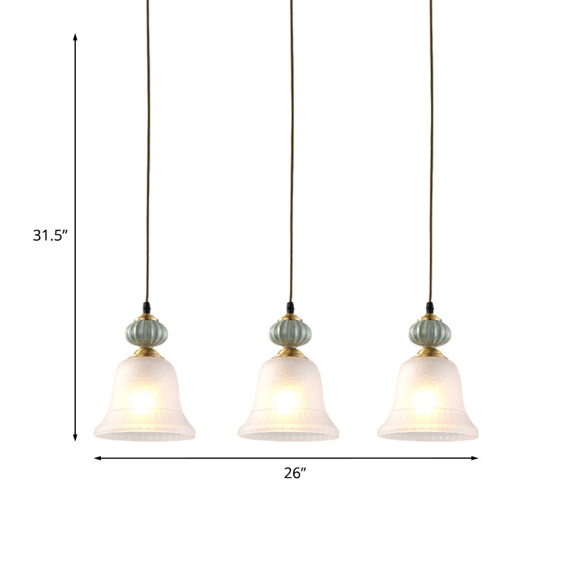 Vintage White Glass Cluster Pendant Light With Ceramic Cap For Dining Room Décor