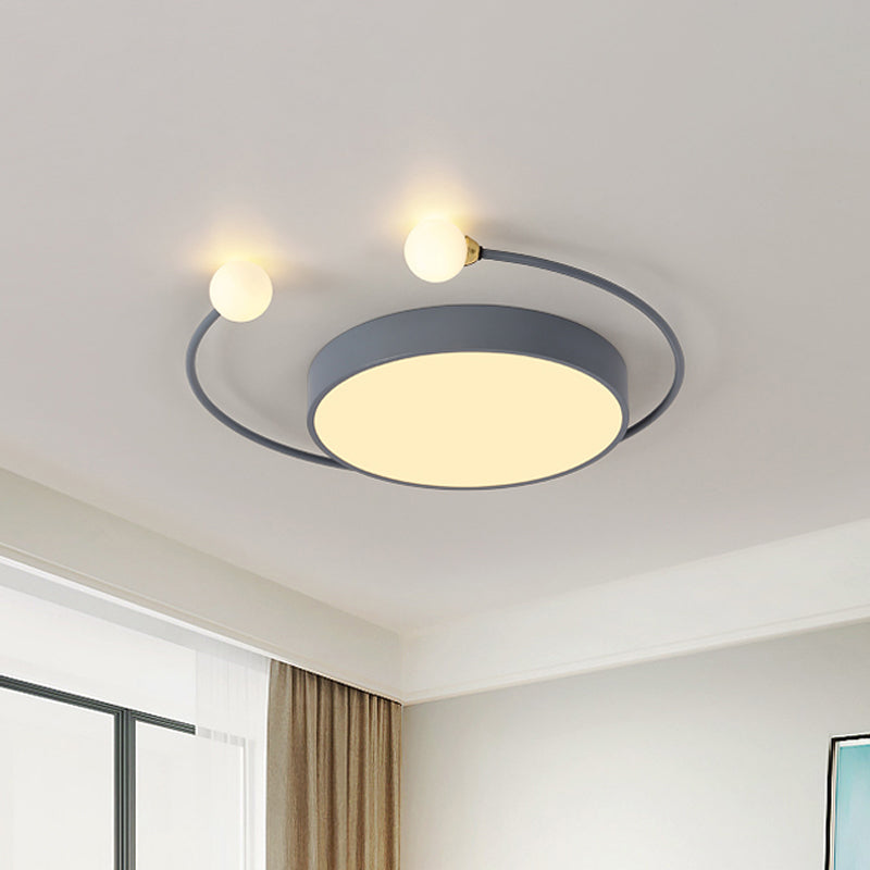Nordic Iron LED Ceiling Light with Crab Design in Grey/White/Green for Bedrooms