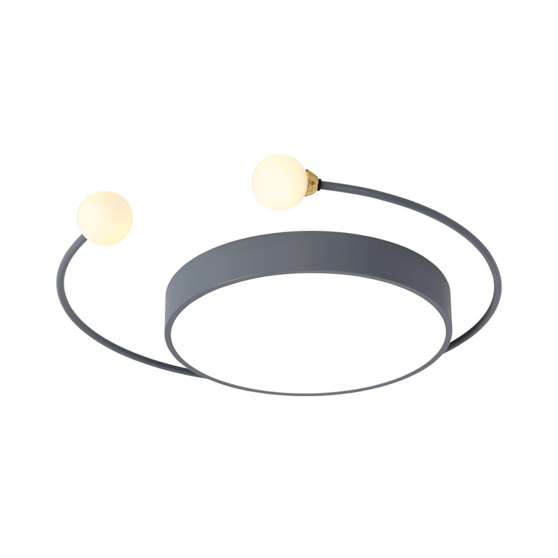 Nordic Iron LED Ceiling Light with Crab Design in Grey/White/Green for Bedrooms