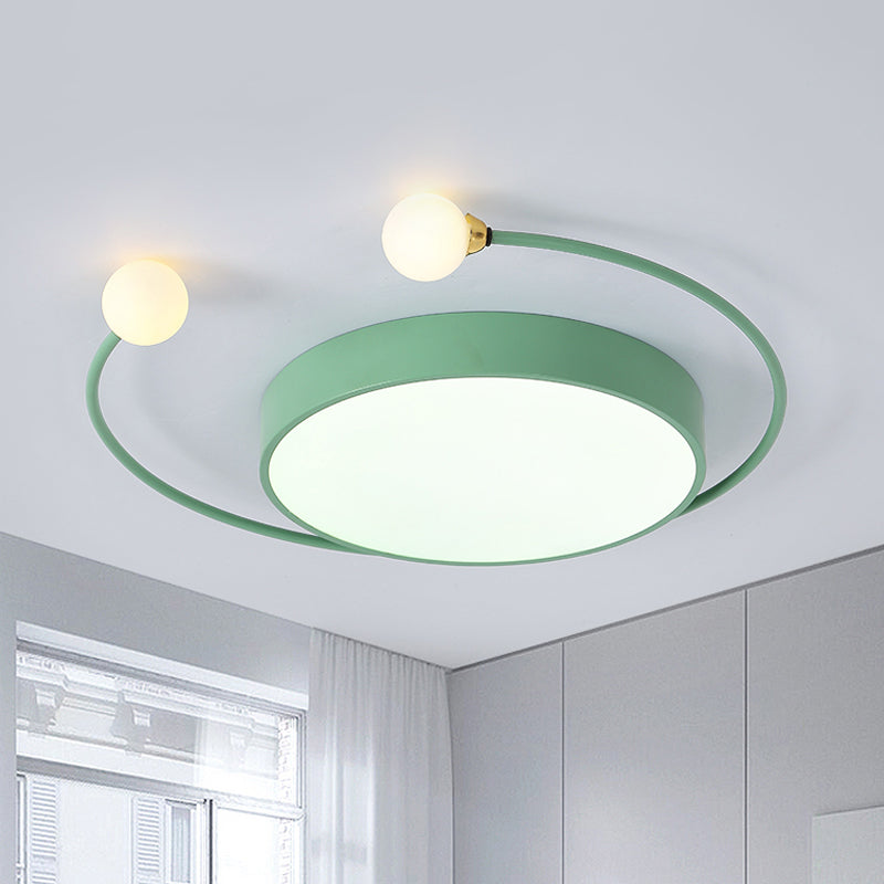 Nordic Iron LED Ceiling Light with Crab Design in Grey/White/Green for Bedrooms