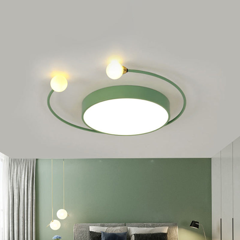 Nordic Iron LED Ceiling Light with Crab Design in Grey/White/Green for Bedrooms