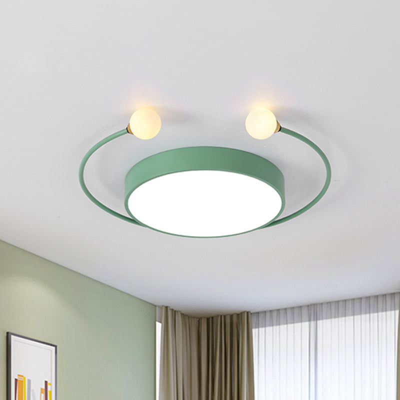 Nordic Iron LED Ceiling Light with Crab Design in Grey/White/Green for Bedrooms