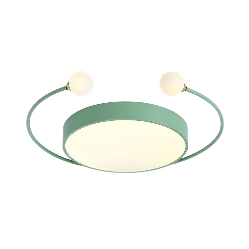 Nordic Iron LED Ceiling Light with Crab Design in Grey/White/Green for Bedrooms